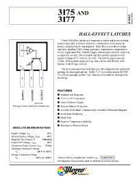 Datasheet UGN3177 производства Allegro